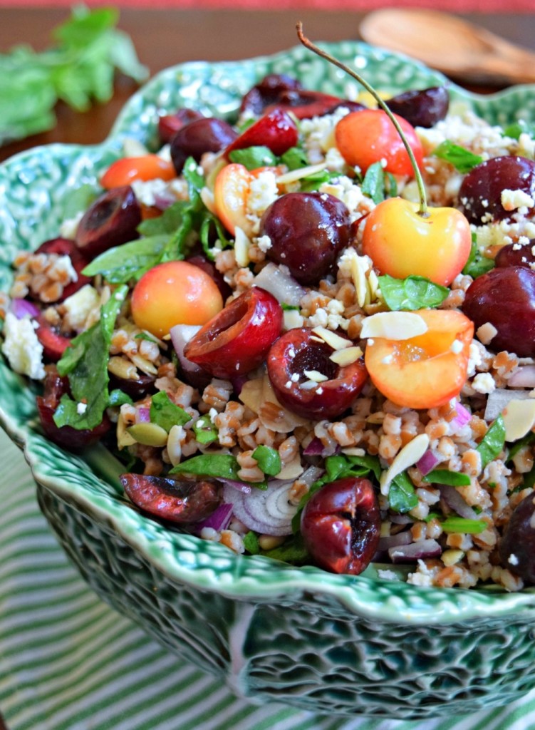 Cherry Wheat Berry Super Salad With Balsamic Vinaigrette