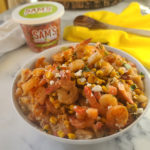 Salsa Butternut Squash Grits with Roasted Shrimp & Corn is an unbelievably fresh, fit, flavorful and fast recipe! Like 15-minute fast! Plus, only 261 calories per serving, 20g protein, 36g carb and 3g fat!