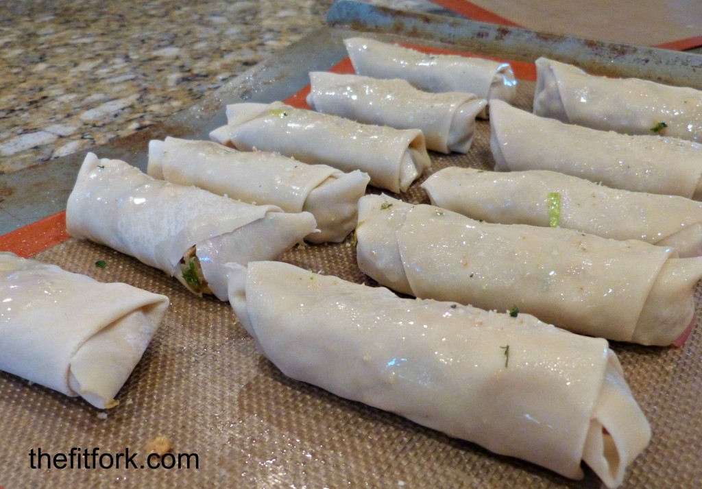 spring rolls ready for oven