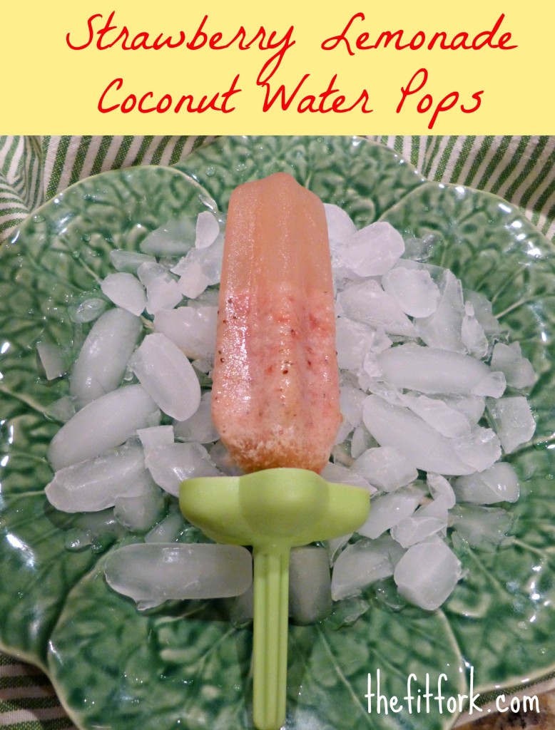 jennifer fisher - thefitfork.com - strawberry lemonade coconut water pops