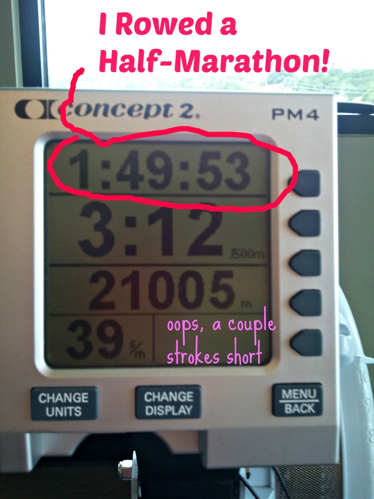 Couldn't find "mile" option and had to calculate meters during row -- hence, coming up 92m short. 