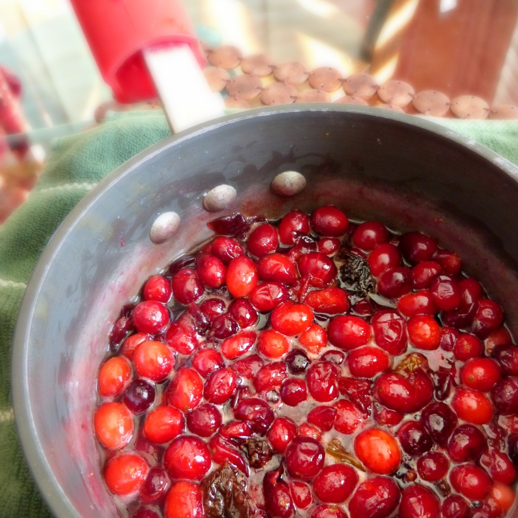 Fresh cranberries contain a lot of air and will "pop" as they cook! It's normal! 