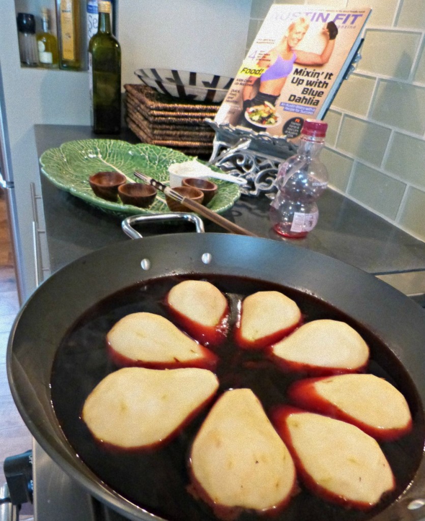 poached pears pomegranate