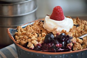 Gluten Free Goodness | Chia Berry Breakfast Crisp Recipe - thefitfork.com