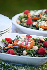 Grilled Apricot Kale Salad is a showstopper for all your spring and summer and entertaining.