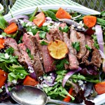 Lemon Grilled Flank Steak Salad with Persimmons