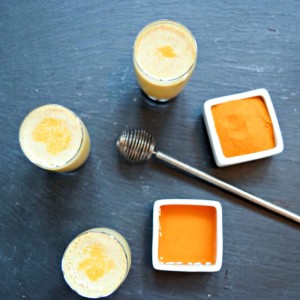 Honey, Turmeric and Almond Milk -- all the fixings for a healing, healthy drink.