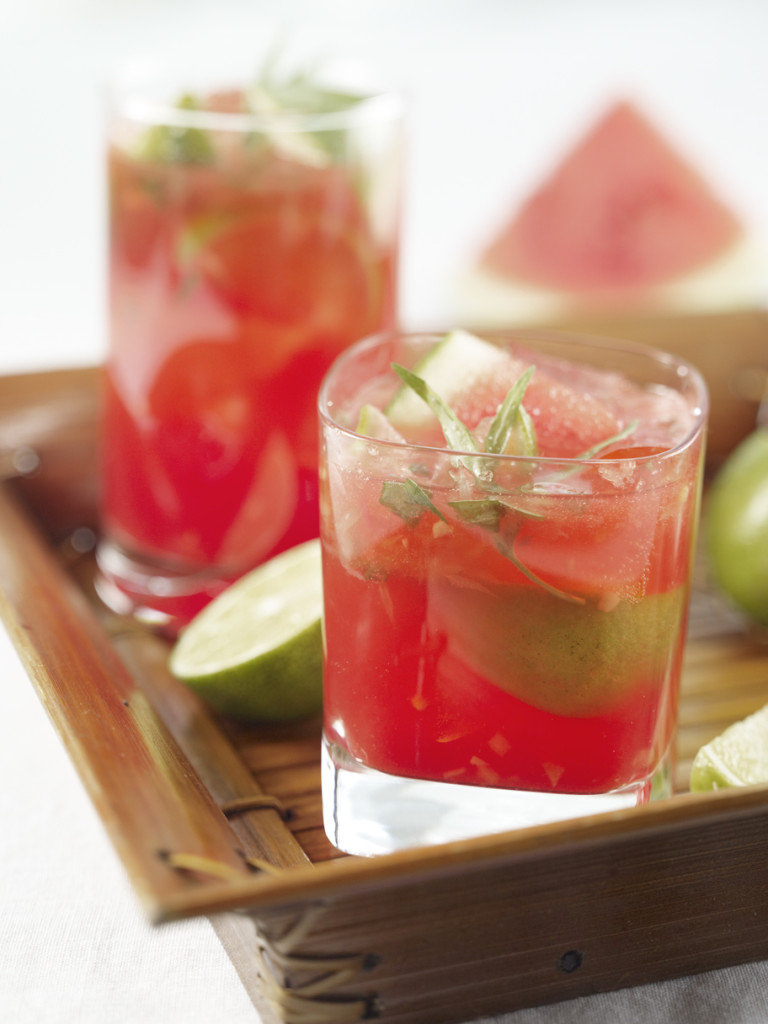 Enjoy a Watermelon Caipirinhas, a summery cocktail for your next outdoor party.