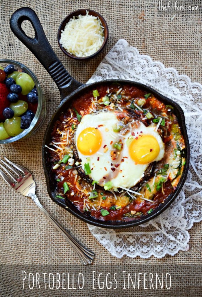 Portobello Eggs Inferno makes a quick and easy breakfast, lunch or dinner!