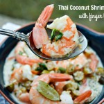 Finger Lime Coconut Shrimp Soup made in the style of Tom Kha Gai