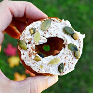 Sugar Free Pumpkin Protein Donuts with Cinnamon Frosting