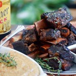Shiner Bock Beer Beef Short Ribs can be made ahead in the slow cooler -- and then the grits only take 10 minutes make.