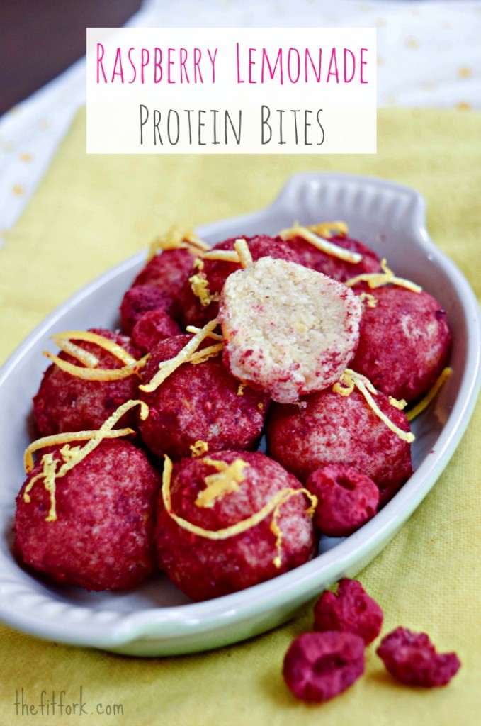 Raspberry Lemonade Protein Bites are perfect for a post-workout snack or quick breakfast.