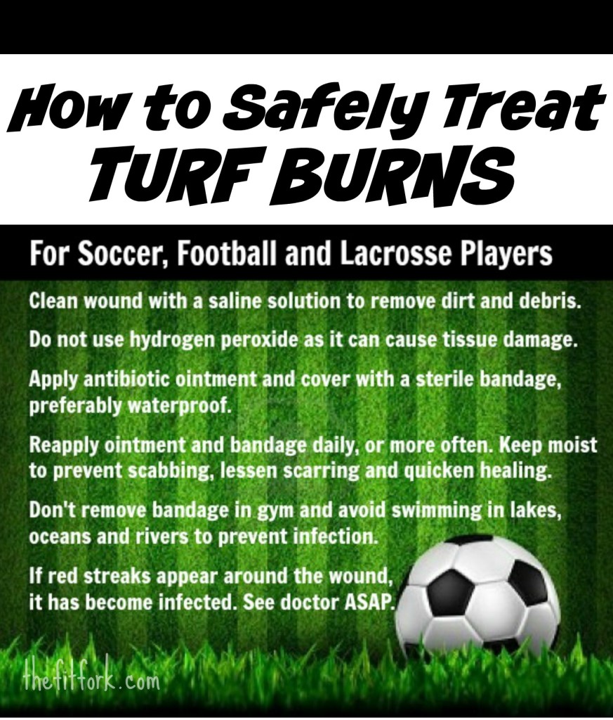 How to Safely Treat Turf Burn on Soccer, Football and Lacrosse Players.