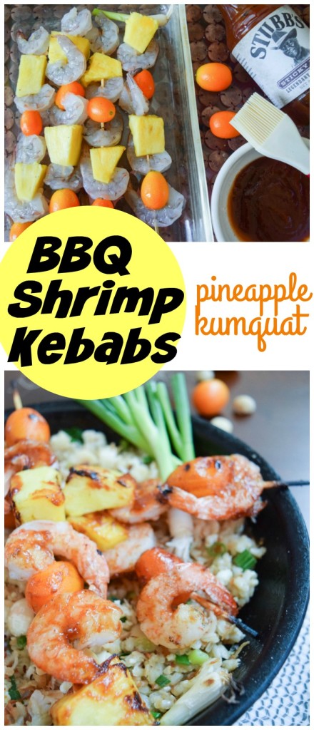 Pineapple Kumquat BBQ Shrimp Kebabs are a quick and easy grilled dinner solution with loads of flavor!