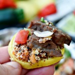 Steak and Quinoa Squachos are a healthy take on nachos and gluten-free, low-carb appetizer optionl