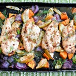 Ginger Honey Sheet Pan Chicken with Apples, Sweet Potato and Fennel