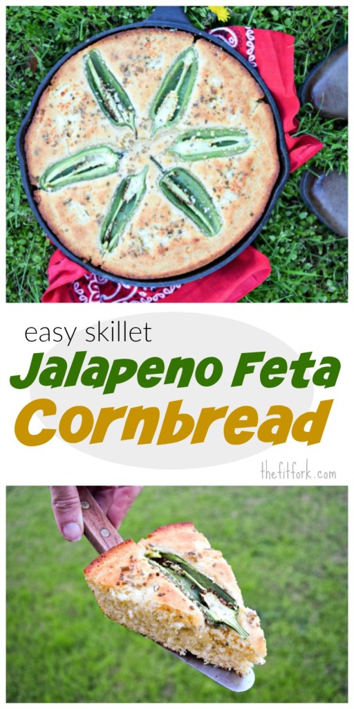 Easy Skillet Jalapeno Cornbread makes the perfect pairing with soups, stews, and salads.  Also, did you know that cooking and baking in cast iron helps add additional iron to your diet? Another reason to make a batch for dinner tonight.,