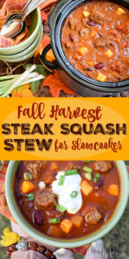 Come to a hearty, healthy bowl of stew filled with pumpkin, squash, kidney beans and meaty steak morsels. Smokey chipotle and a touch of maple syrup magnify the taste magic of this easy slow cooker, crock post recipe. It's a great make ahead dinner when we want soup during fall and winter cold weather season. 