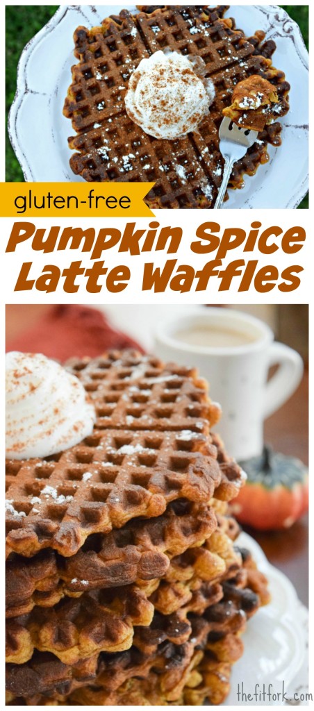 Gluten Free Pumpkin Spice Latte Waffles perk up fall breakfast and brunch -- perfect for Thanksgiving and holiday entertaining.