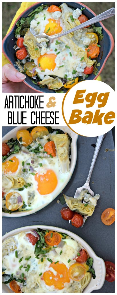 Artichoke and Blue Cheese Egg Bake 