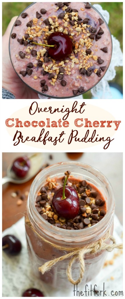 Overnight Chocolate Cherry Breakfast Pudding makes a delicious and nutritious start to the day. It's loaded with 50% of your daily requirements for calcium, 70% of requirements for iron, almost all whole grain daily needs and 28 grams of protein. And, this quick breakfast recipe made with Grape-Nuts cereal can be prepped the night (or two) before and grabbed to go on busy weekday mornings. 