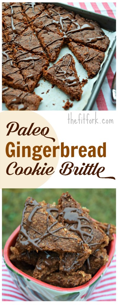 Paleo Gingerbread Cookie Brittle is a grain-free, gluten-free and refined sugar free holiday treat for Christmas or any time of the year! Great to give as an edible gift!