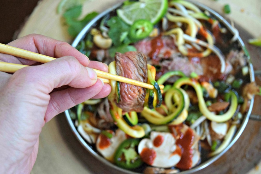 Beef and Zucchini Noodle Pho