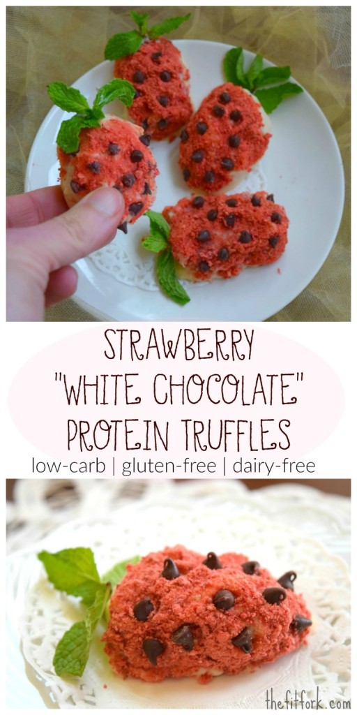 Sugar Free White Chocolate Protein Truffles make a great low-carb Valentine's Day dessert or gift for a sweetheart to eat for post workout recovery.