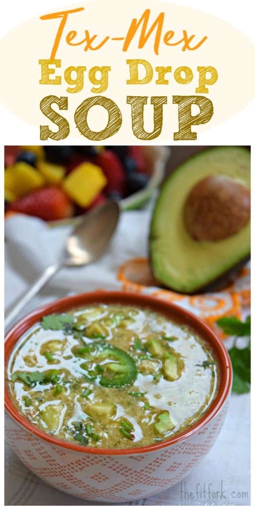 Tex Mex Egg Drop Soup is kicked up with Lone Star state flavors -- add chopped avocado on top for a light lunch or dinner.