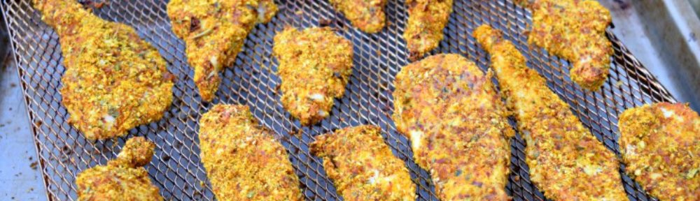 Baked Turmeric Chicken Tenders are gluten free, keto and paleo friendly
