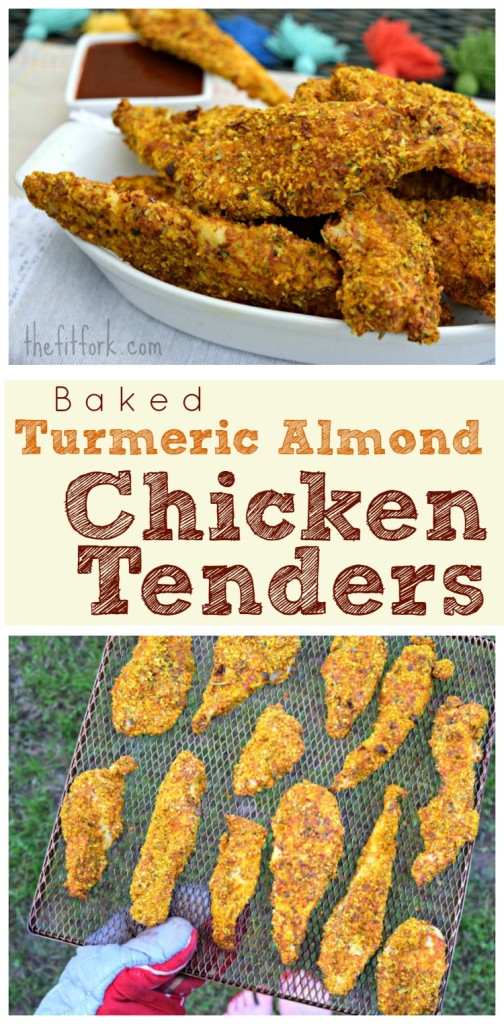 Baked Turmeric Almond Chicken Tenders are a gluten-free, paleo-friendly 30-minute meal that is perfect for busy weeknight meals. Family friendly, the kids will love this dinner!