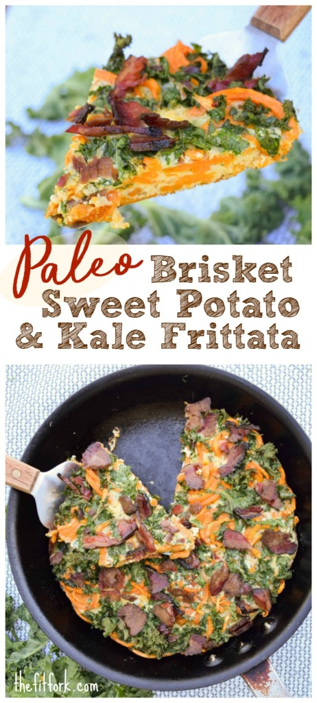 Brisket Kale Sweet Potato Fritttata a 30 minute, 5 ingredient meal solution for breakfast, lunch or dinner.