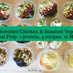 Shredded Chicken & Roasted Veggie Meal Prep - 1 protein, 4 recipes, 16 meals