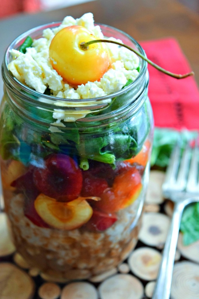 Cherry Wheat Berry Jar Salad
