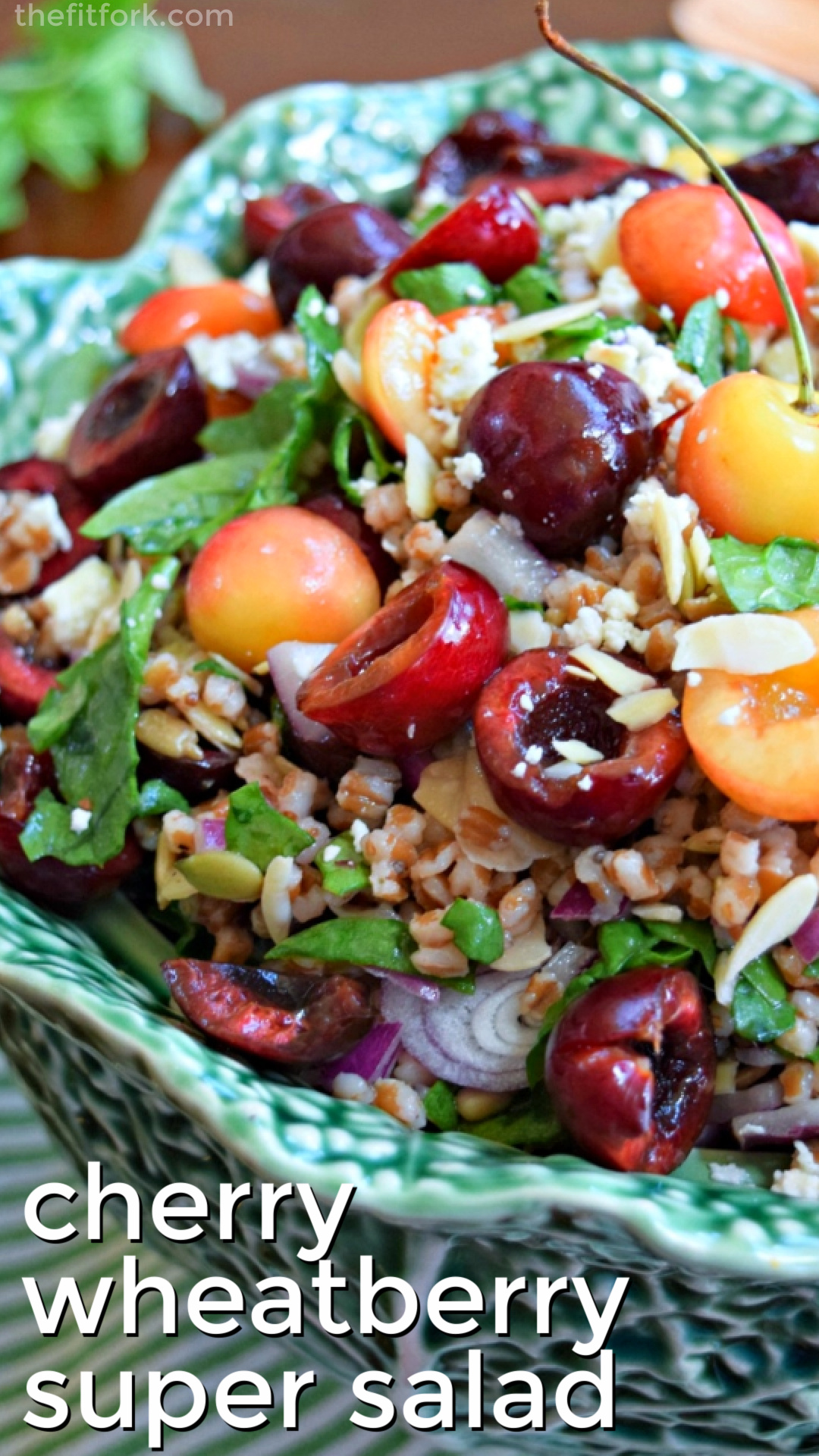 Cherry Wheat Berry Super SaladLife is like a bowl of cherries . . . tossed with seeds, whole grains and greens! This easy summer salad recipe is perfect for picnic, pool party or potluck -- even meal prepping.