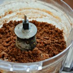 Ingredients in food processor for Date Chocolate Protein Cookies