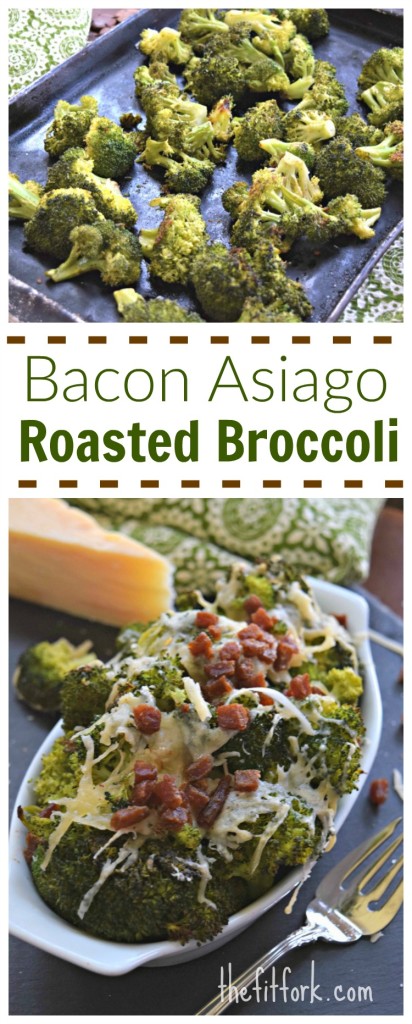 Bacon Asiago Roasted Broccoli is an easy side dish that pairs well with chicken, fish or beef. 