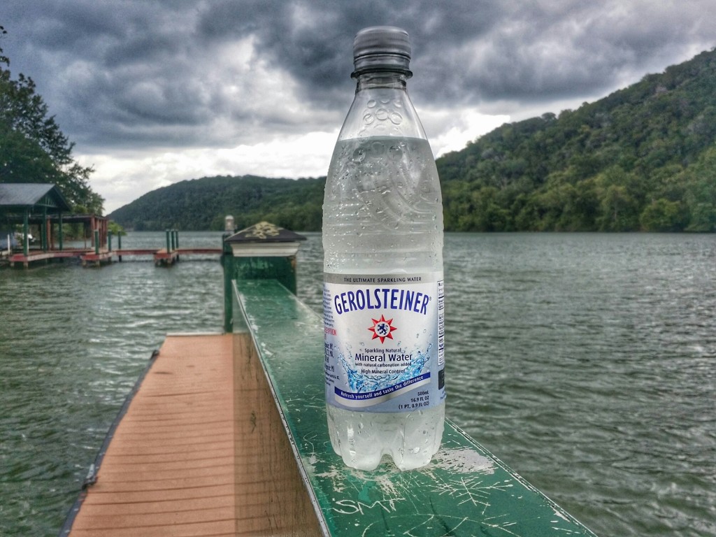 Gerolstiener Sparkling Mineral Water at lake