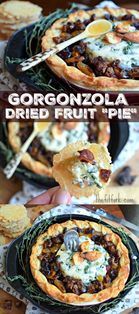 Gorgonzola and Dried Fruit Pie - a simple yet stunning 4-ingredient appetizer for your holiday party and entertaining!