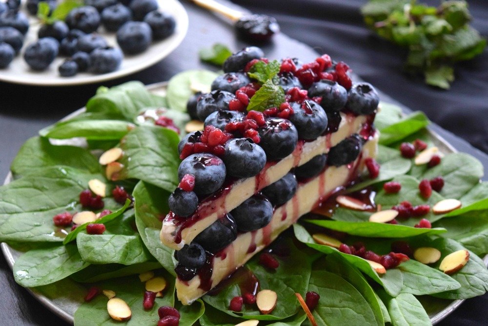 Blueberry Brie Cheese "Cake" Appetizer