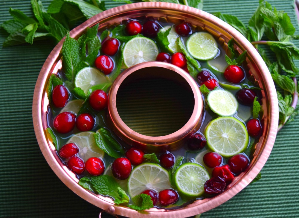 Citrus Cranberry Tea with Holiday Ice Ring