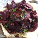 Baked Balsamic Beet and Purple Sweet Potato Chips