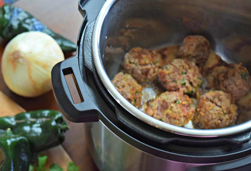 Browning meatballs in Instant Pot.