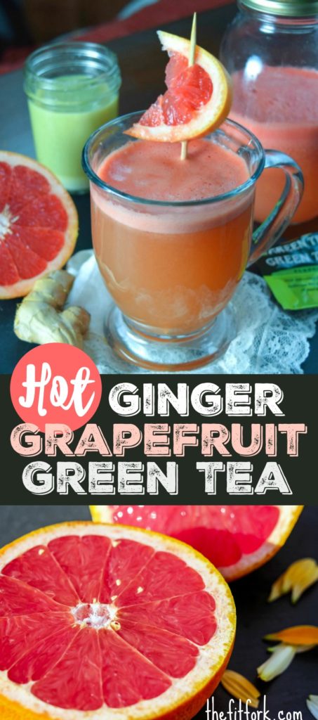 Hot Ginger Grapefruit Green Tea -- boost your immunity with the vitamin C found in citrus,, powerful antioxidents in green tea and immunity-boosting and nausea quelling compounds in ginger.