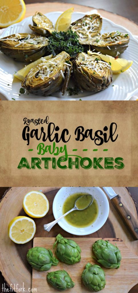 Garlic Basil Roasted Baby Artichokes are a quick, easy side dish perfect for fancy dinner night or an busy weeknight meal. 