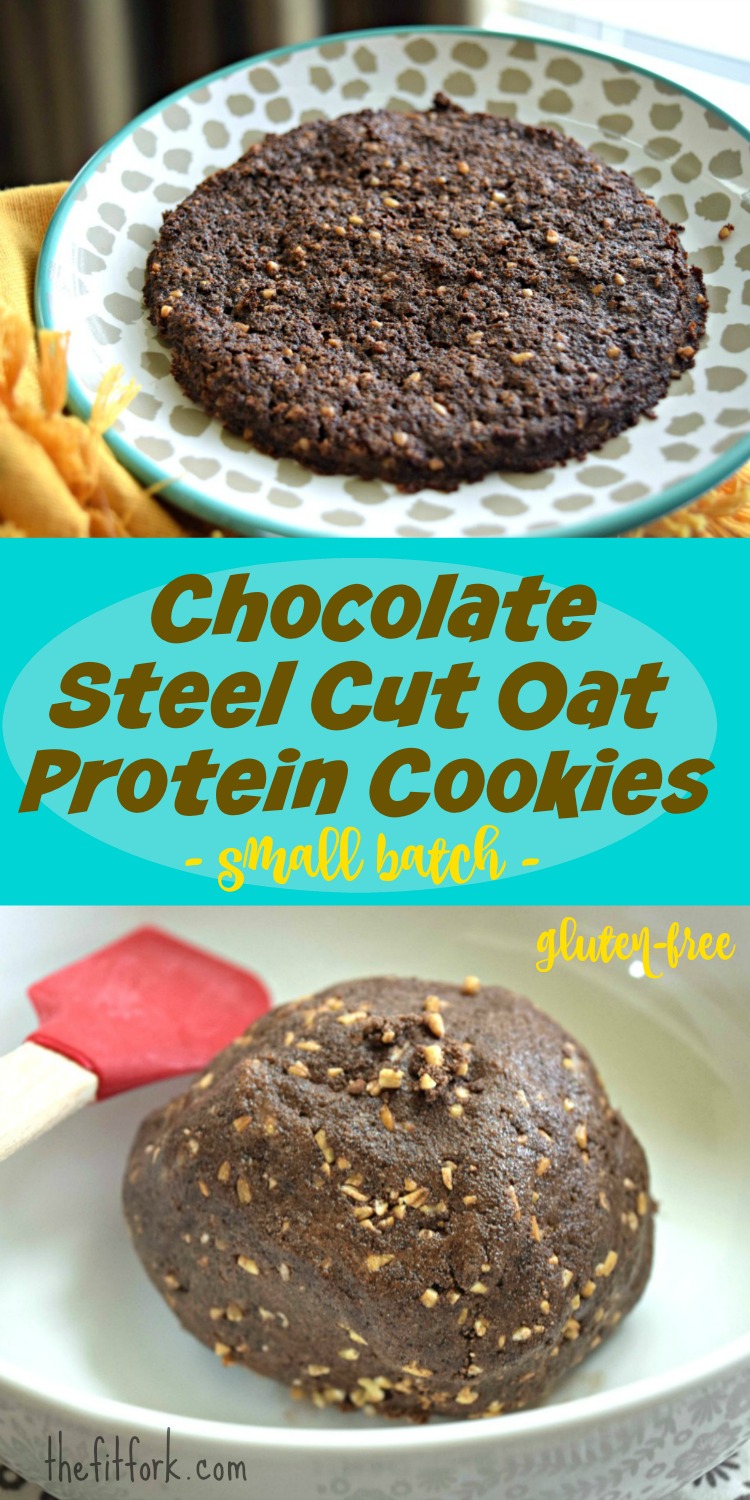 Chocolate Steel Cut Oat Protein Cookies - a low carb, gluten free dessert, snack or even breakfast on the go.