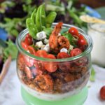 Bold Blackened Shrimp Chickpea Salad with Blue Cheese