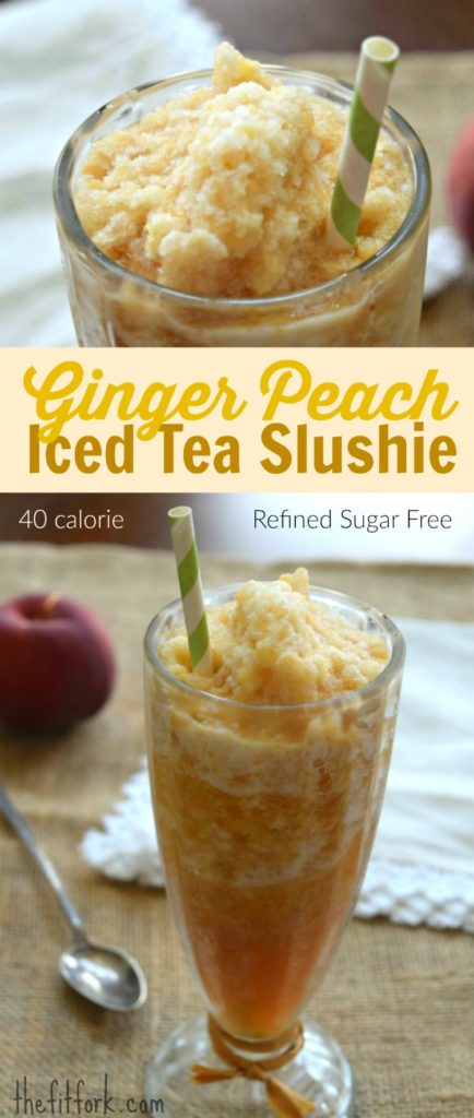 Ginger Peach Iced Tea Slushie is a refreshing summer beverage!