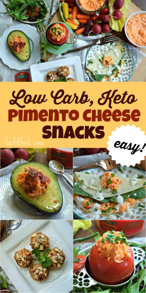 Easy Pimento Cheese Recipe Ideas for Keto and Low Carb Diets -- all take between 5 and 10 minutes to make, super easy solutions to curb hunger.